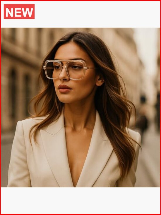Retro Square Oversized Pilot Sunglasses for Women and Men UV400 Protection main image 7